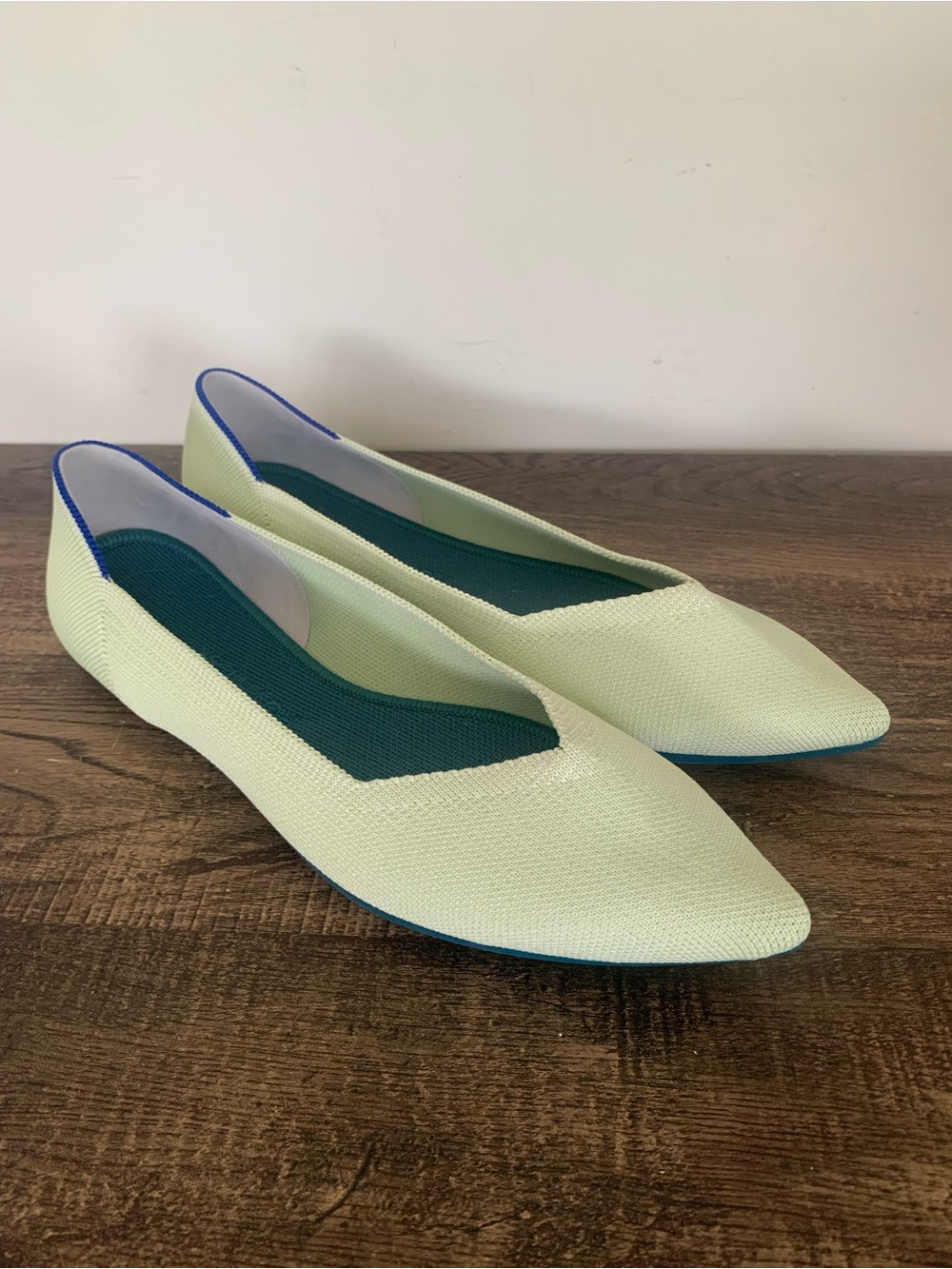 ROTHY Rothy’s Women’s The Point II Flat Pointed Toe 10.5 Sour Apple Lime Green